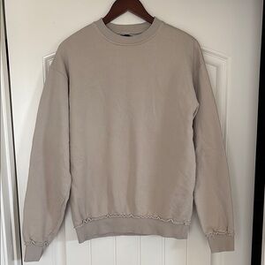 Drop Dead Neutrals Beige Organic Cotton Thick Sweatshirt Mens Size Small‎